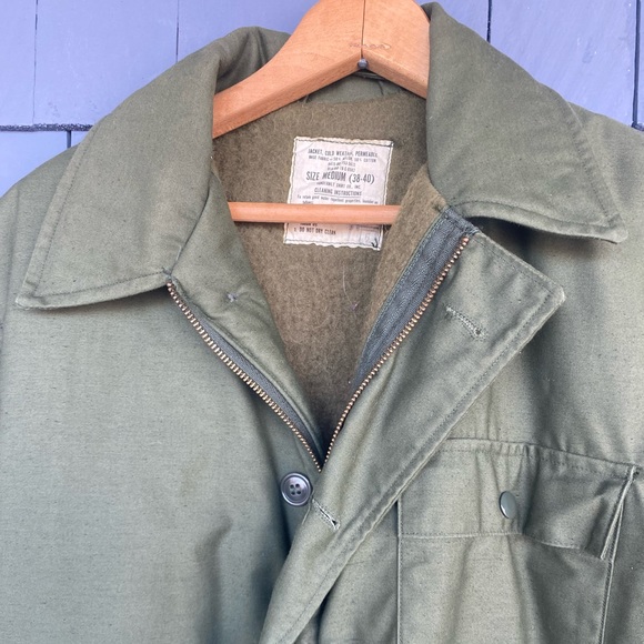 Vintage Military Cold Weather Olive Sateen Flight Jacket Size Medium 38 40 - Picture 2 of 7